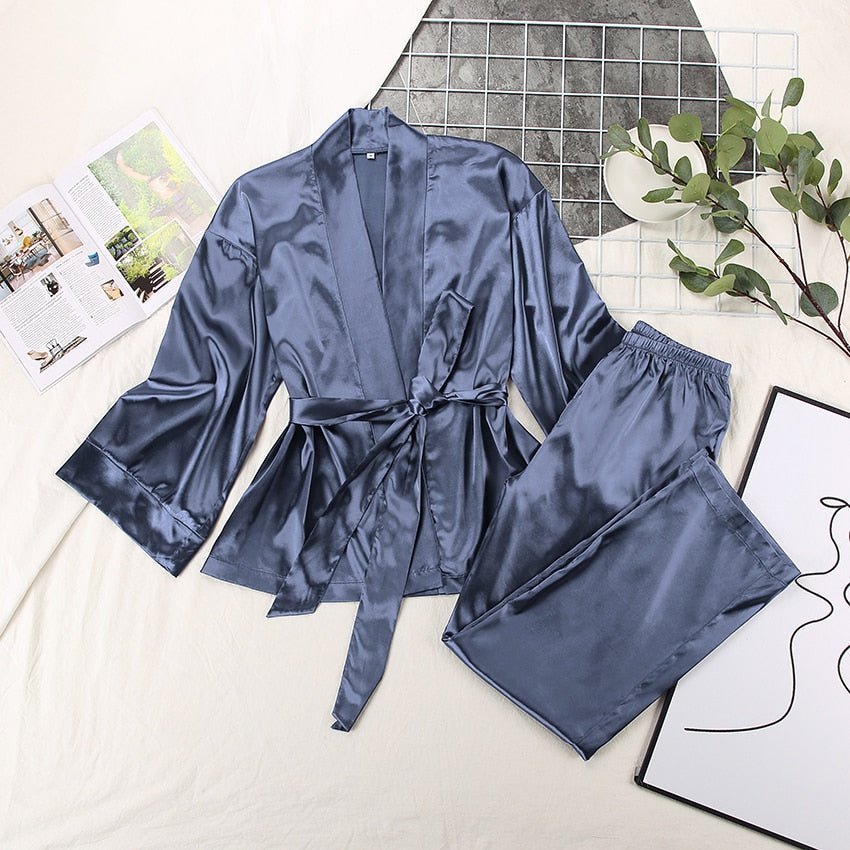 2 Piece Set Satin Sleepwear - The Sennett Store