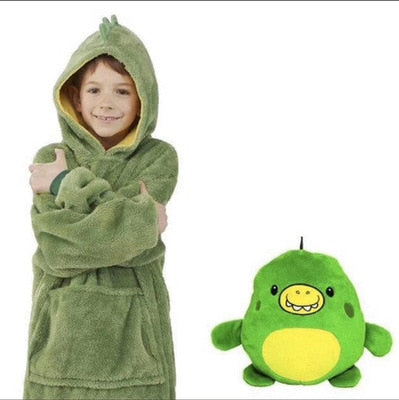 Kids Pets Blanket Hoodie Soft Plush