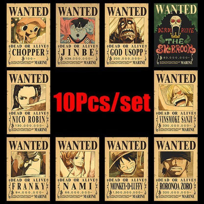 10Pcs/set One Piece Anime Vintage Posters - The Sennett Store