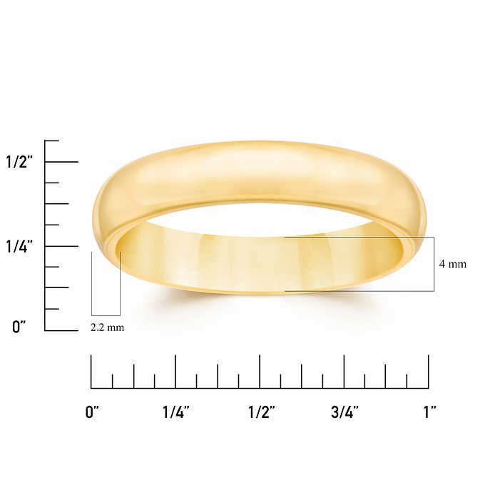 14K Solid Gold 4mm Unisex Wedding Band - The Sennett Store