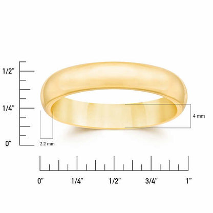 14K Solid Gold 4mm Unisex Wedding Band - The Sennett Store