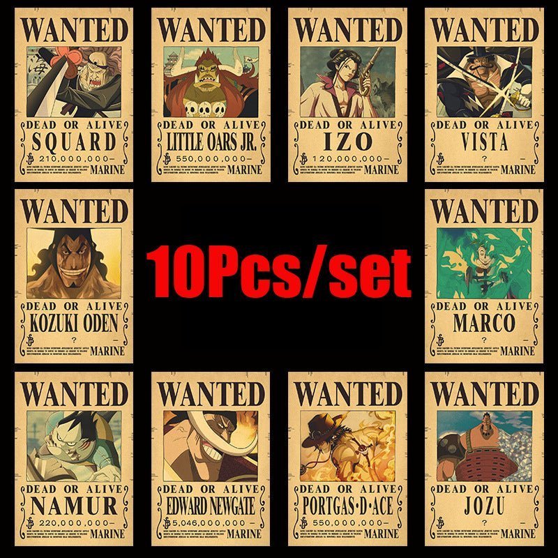 10Pcs/set One Piece Anime Vintage Posters - The Sennett Store