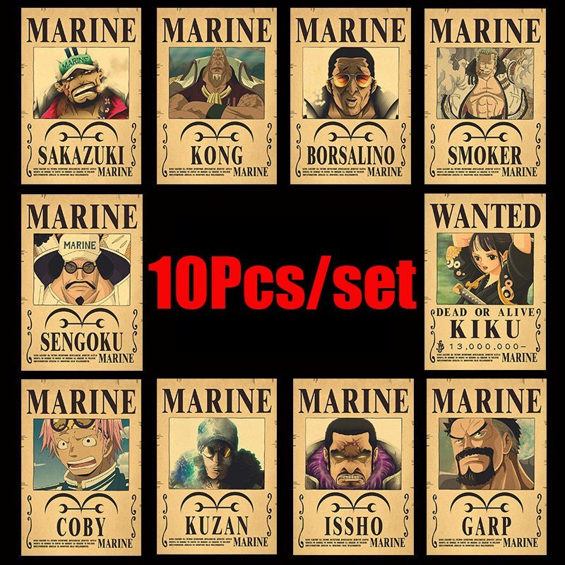 10Pcs/set One Piece Anime Vintage Posters - The Sennett Store