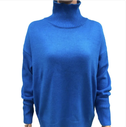 Women's Cozy Long-Sleeve Solid Color Pullover Sweater