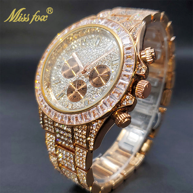 Luxury Gold plated Waterproof Stainless Steel Watch