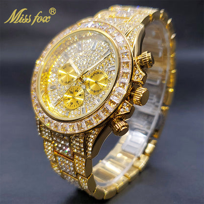 Luxury Gold plated Waterproof Stainless Steel Watch