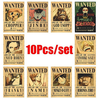 10Pcs/set One Piece Anime Vintage Posters - The Sennett Store