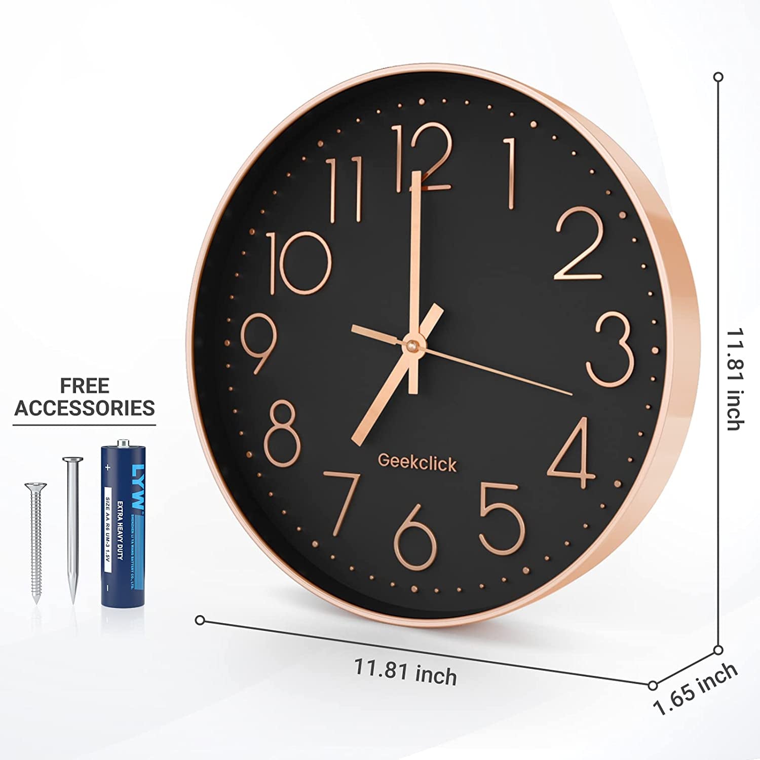 12" Silent Wall Clock - The Sennett Store