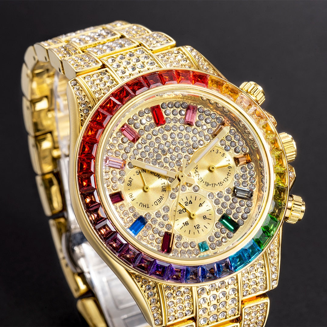 Rainbow Diamond Quartz Watch