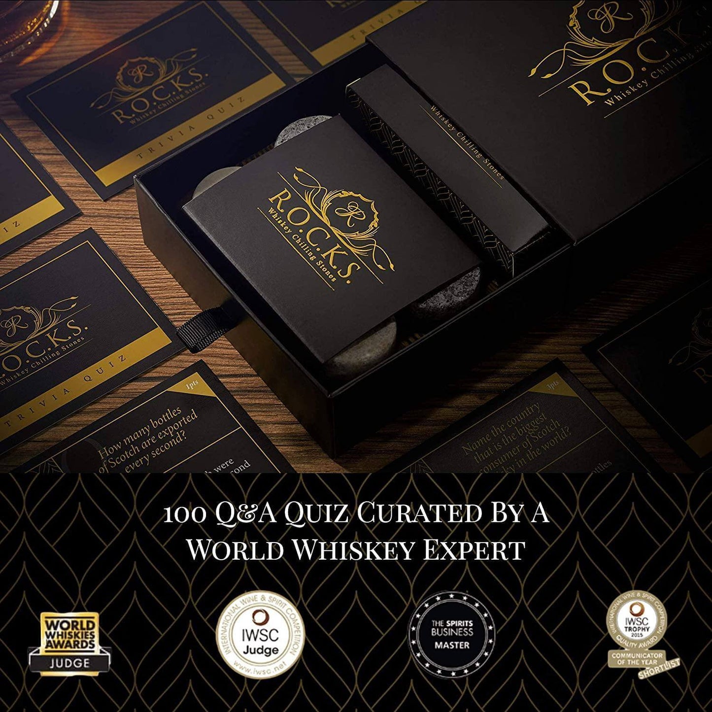 The Original Rocks x Whiskey Trivia Quiz Gift Set - 100 Q&A