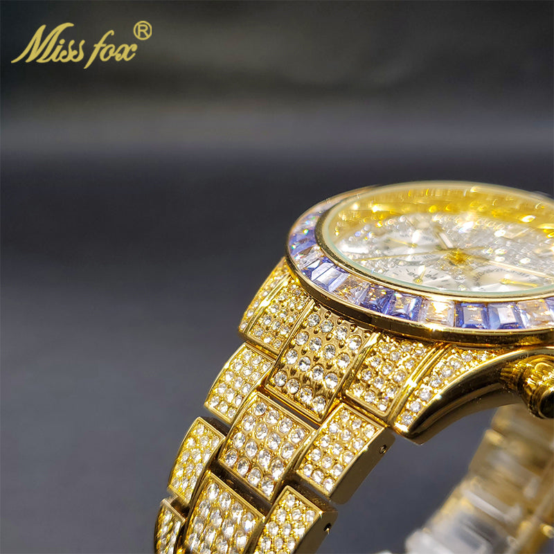 Luxury Gold plated Waterproof Stainless Steel Watch