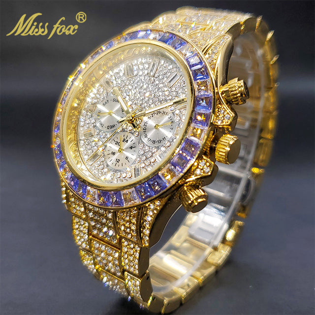 Luxury Gold plated Waterproof Stainless Steel Watch