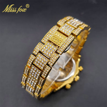 Luxury Gold plated Waterproof Stainless Steel Watch