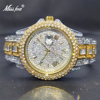 Men's Calendar Quartz  Diamond Watch