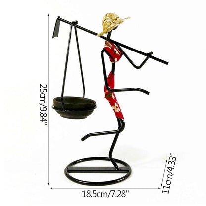 Girl Character Iron Candlestick