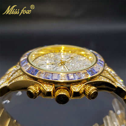 Luxury Gold plated Waterproof Stainless Steel Watch